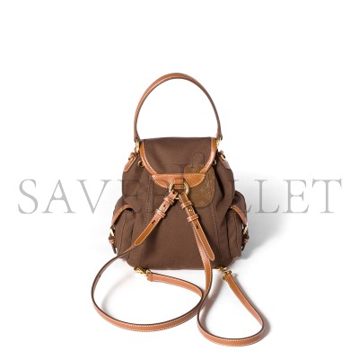 MIU MIU CANVAS AND LEATHER BACKPACK 5BZ043 (22*18*11.5cm)